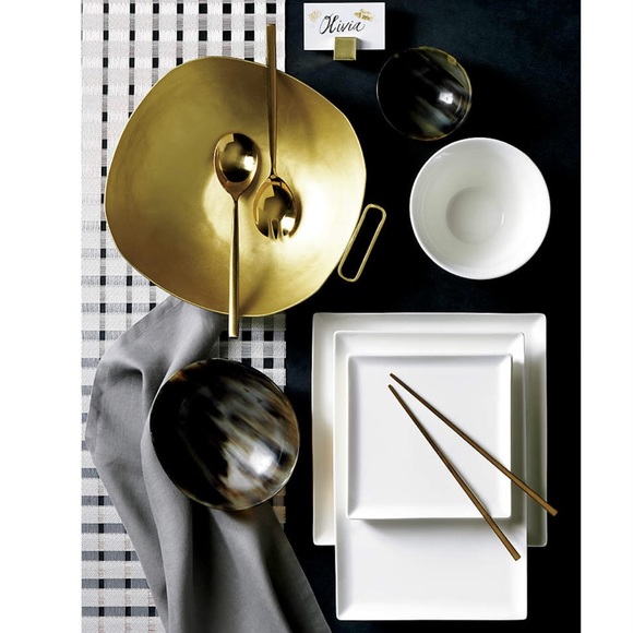 Cb2 brushed gold placed card holders set of 4 - Picture 5 of 11